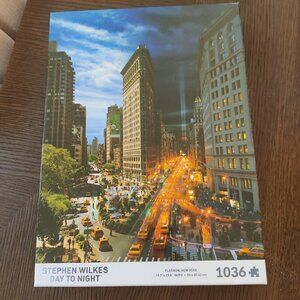 Puzzle by Stephen Wilkes 'Day To Night'  New Yorks Flatiron Bldg,1036 pieces NIB